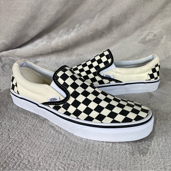 Vans Checkerboard Womens Sneaker Skate Shoes Size 7.5 Off White Black Canvas NEW - Picture 3 of 10